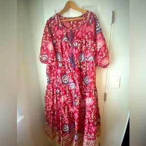 NATURAL LIFE Pink and Blue Patterned Maxi Dress